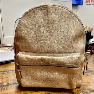 Coach Gold pebble Leather Court backpack